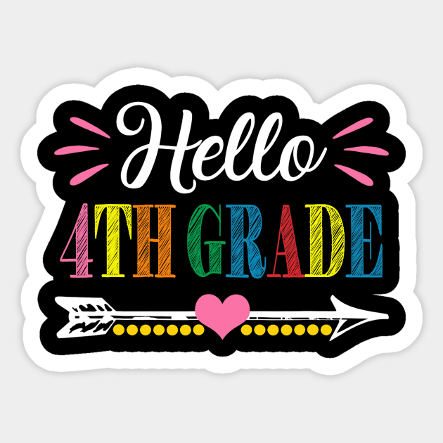 Hello 4th Grade 1st Day Of 4th Grade Cute 4th Grade Sticker